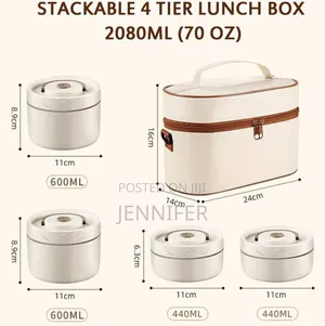 4 Set Portable Insulated Lunch Container, Stainless Steel