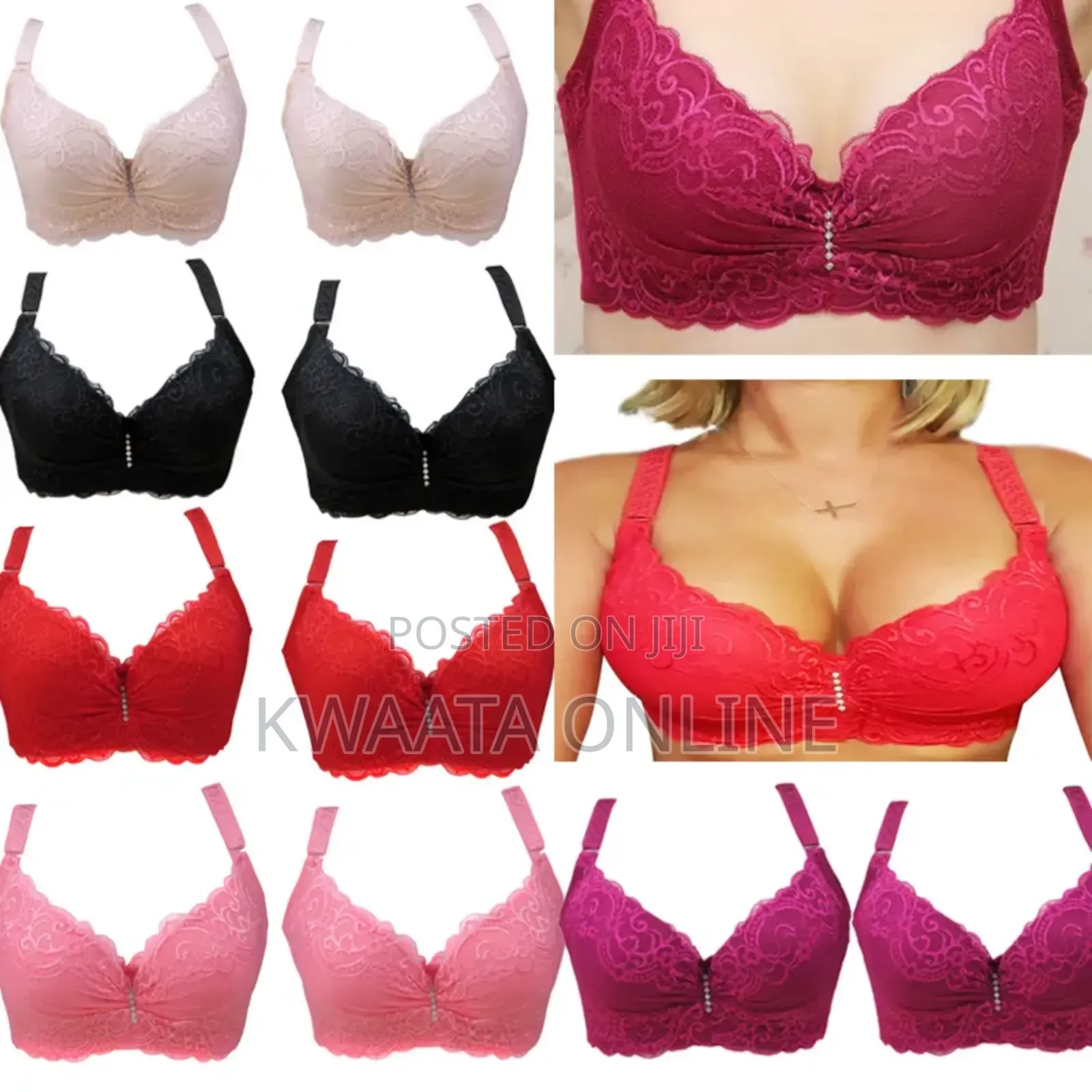 Binnys Sexiest Floral Lace Push Up Bras(Cap C D)