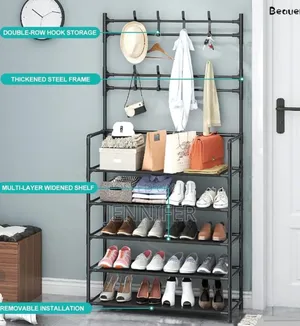 Black Shoe and Hat Rack - Hall Tree,Freestanding