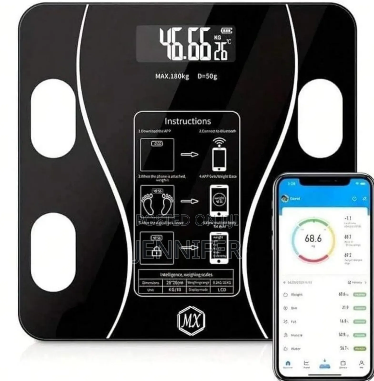 Body Weight and Fat, Digital Body Weighing Monitor Scale