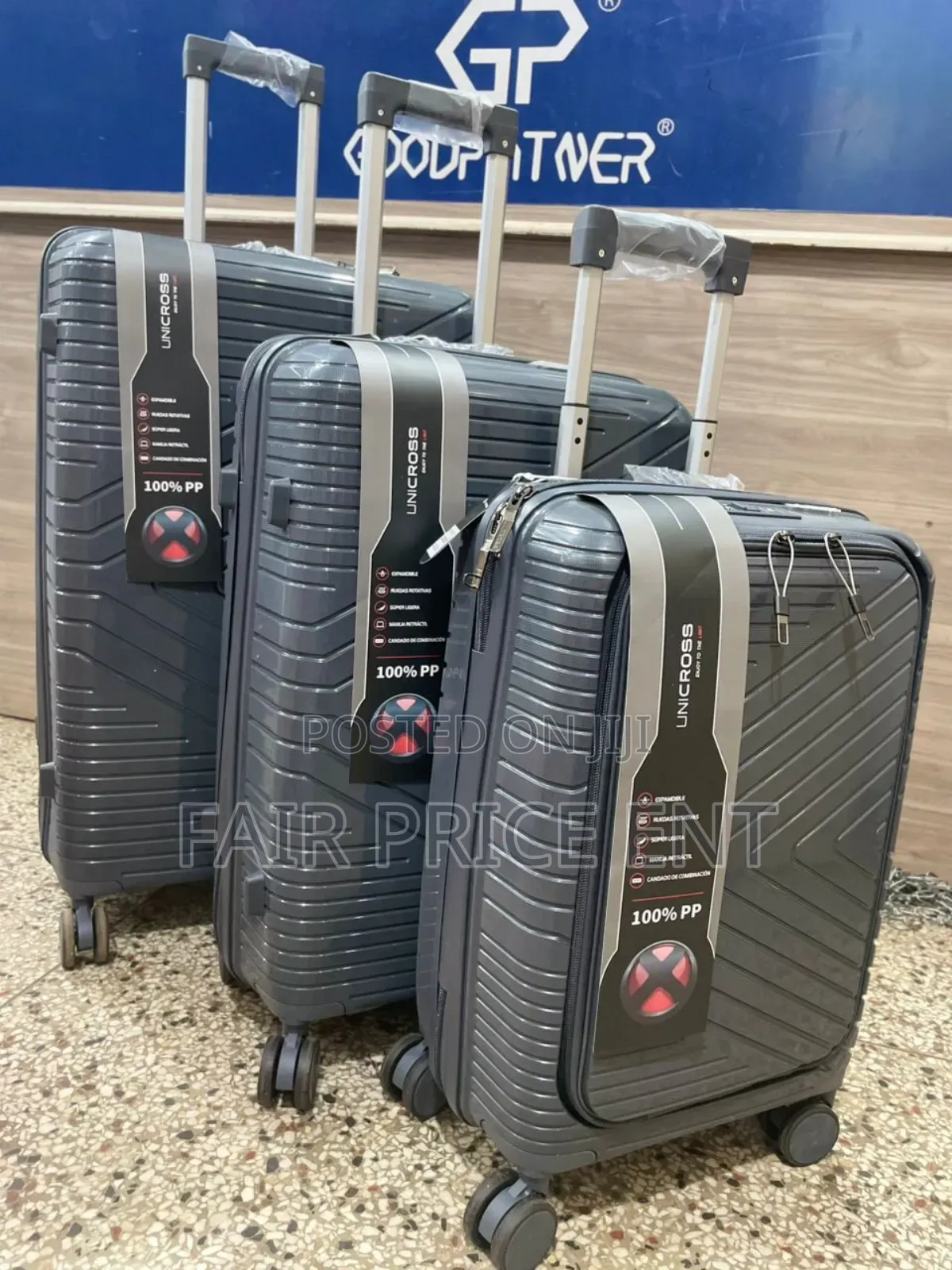 Pure Rubber Plastic Suitcases. Good Partner. Fullset ( Gray)