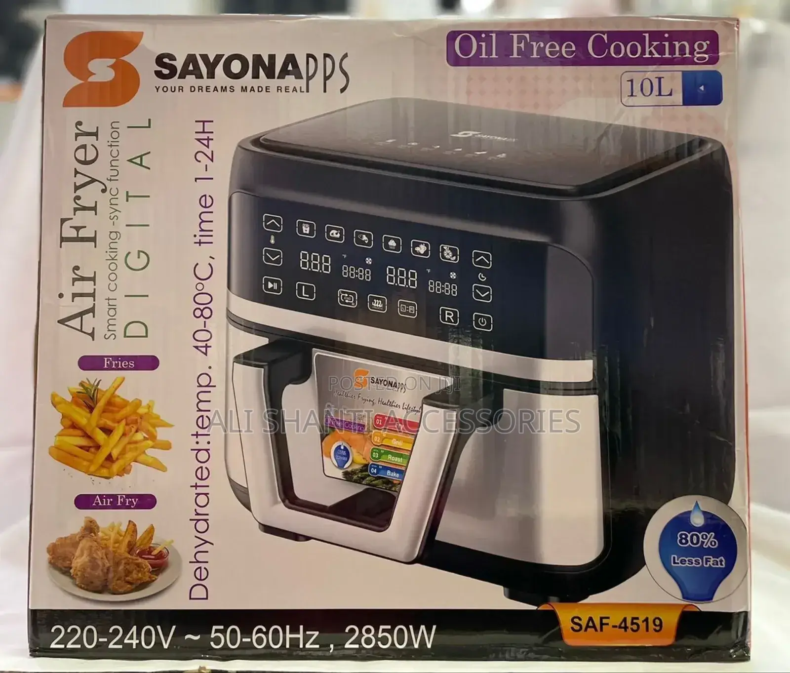 Air Fryer 10l Digital Sayona, Digital Air Fryer 10l Sayona