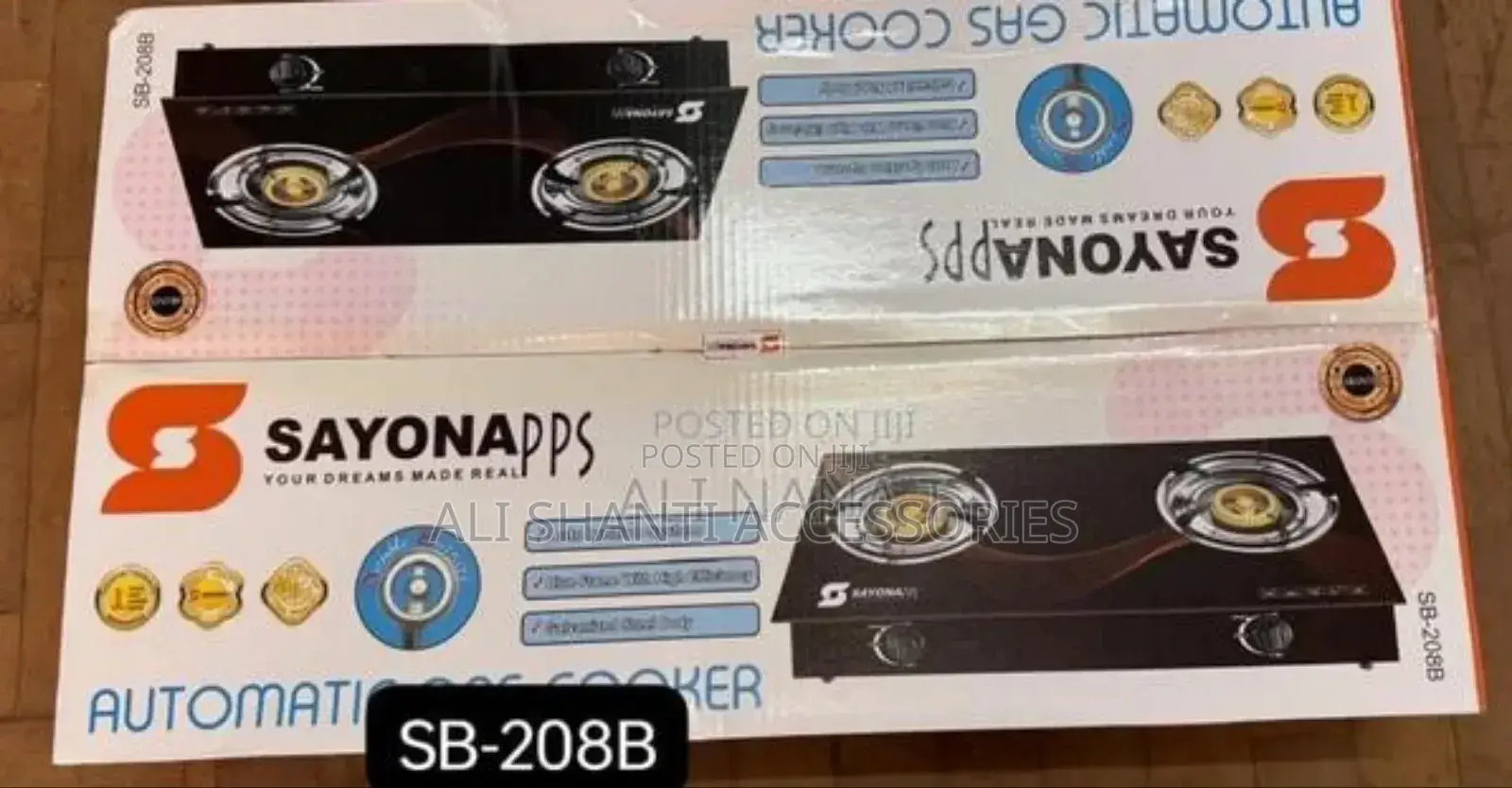 Glass Sayona Automatic Gas Burner, Double Gas Burner