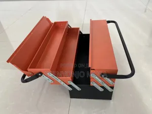3-Tier Metal Tool Box - 5 Tray Fold Out Steel Storage