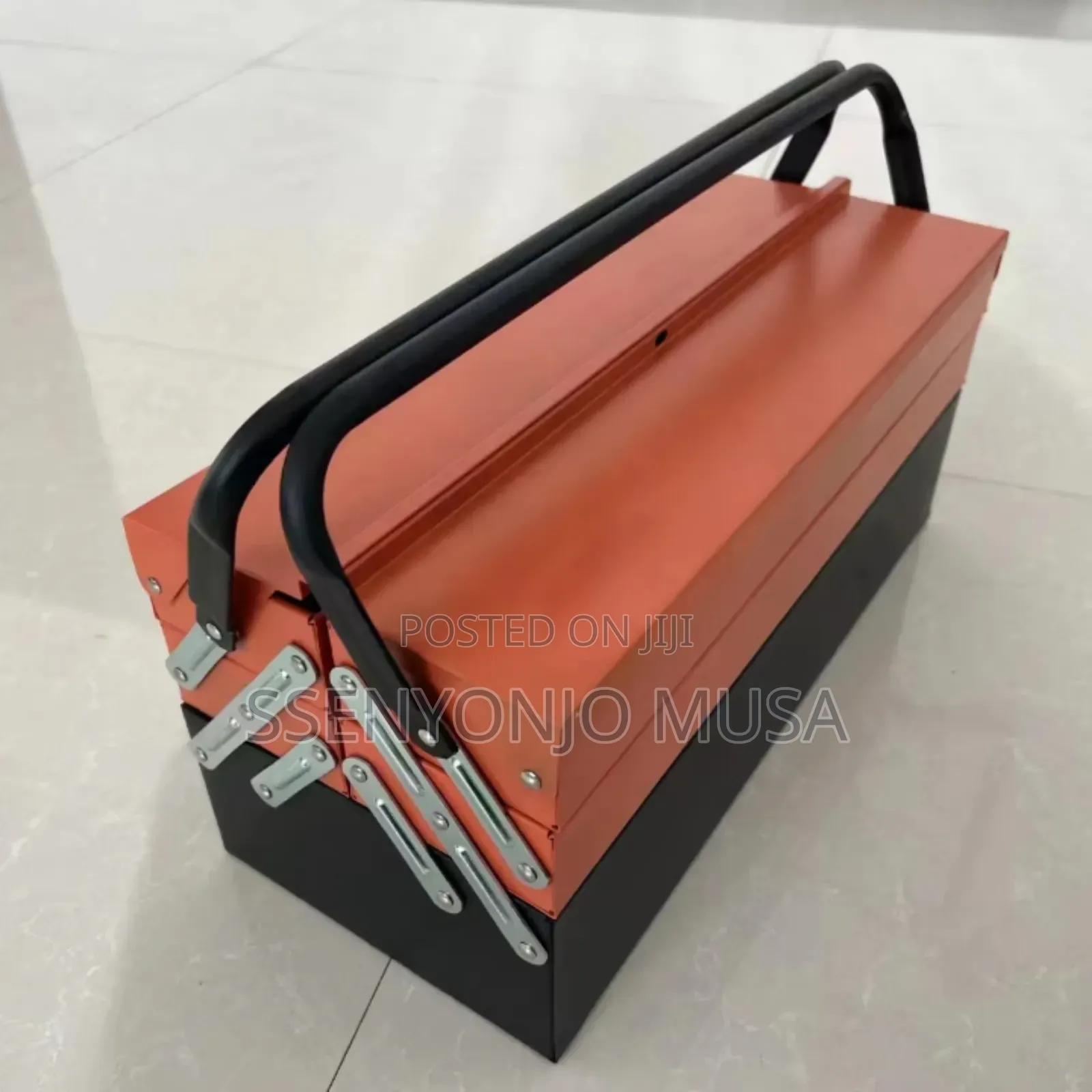 3-Tier Metal Tool Box - 5 Tray Fold Out Steel Storage