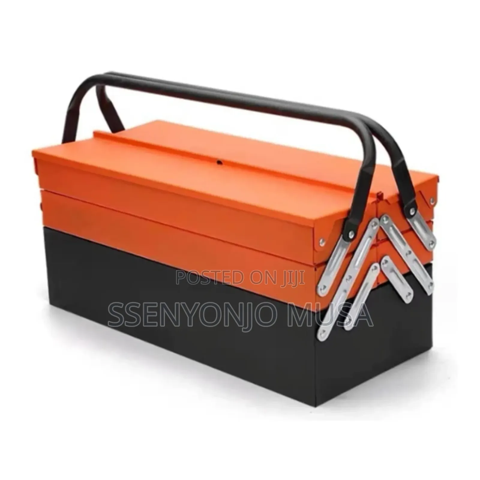 3-Tier Metal Tool Box - 5 Tray Fold Out Steel Storage