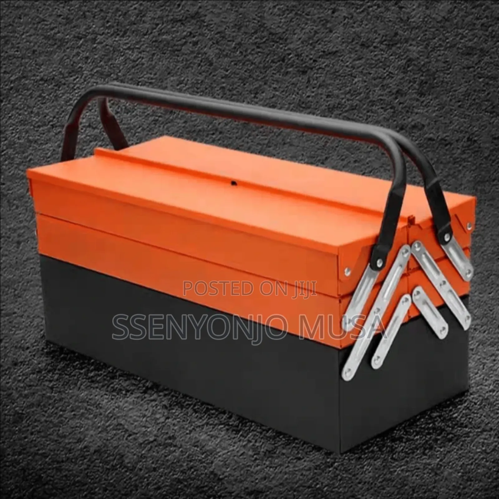 3-Tier Metal Tool Box - 5 Tray Fold Out Steel Storage