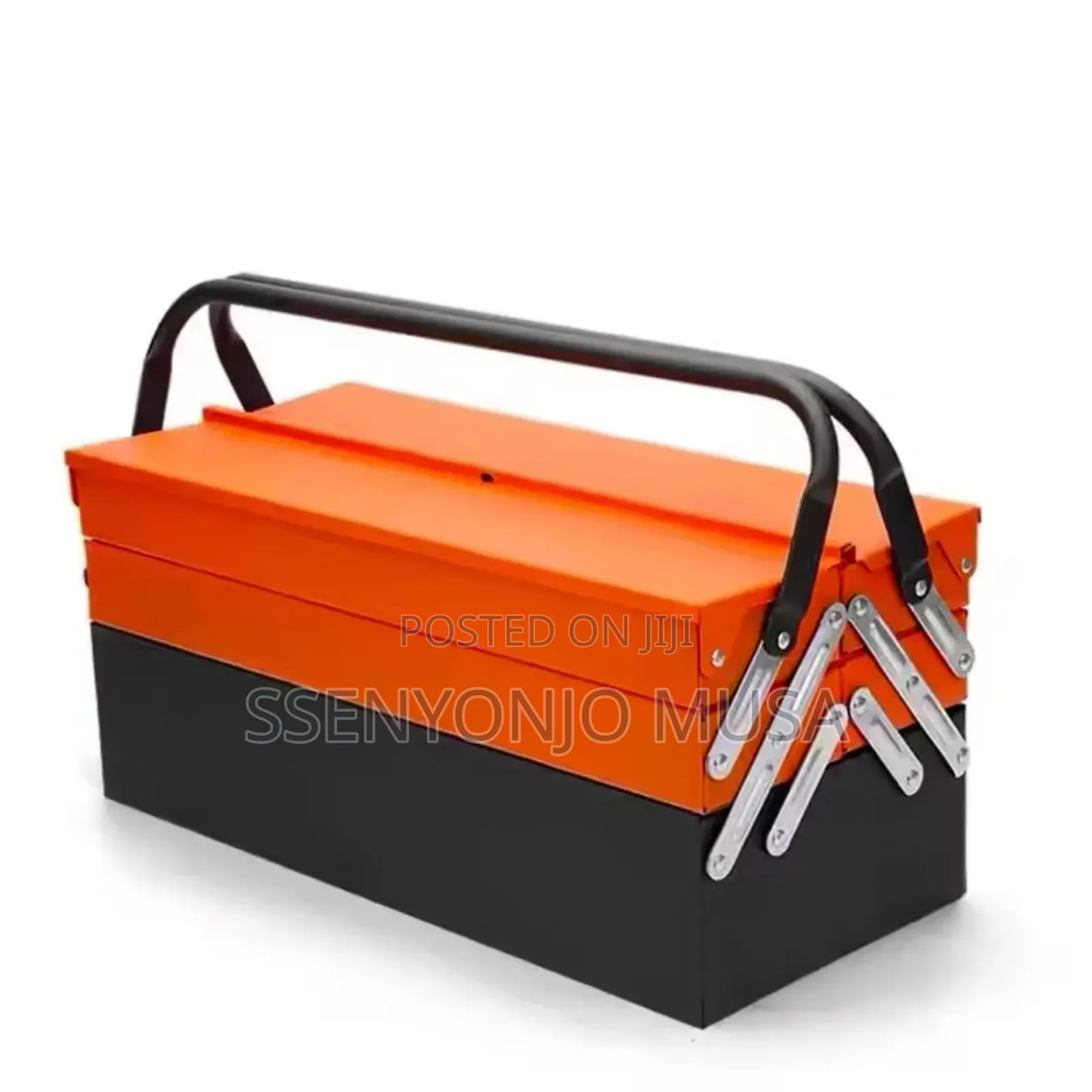 3-Tier Metal Tool Box - 5 Tray Fold Out Steel Storage