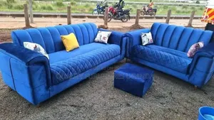 5 Sitter Navy Blue Classic Sofa Set