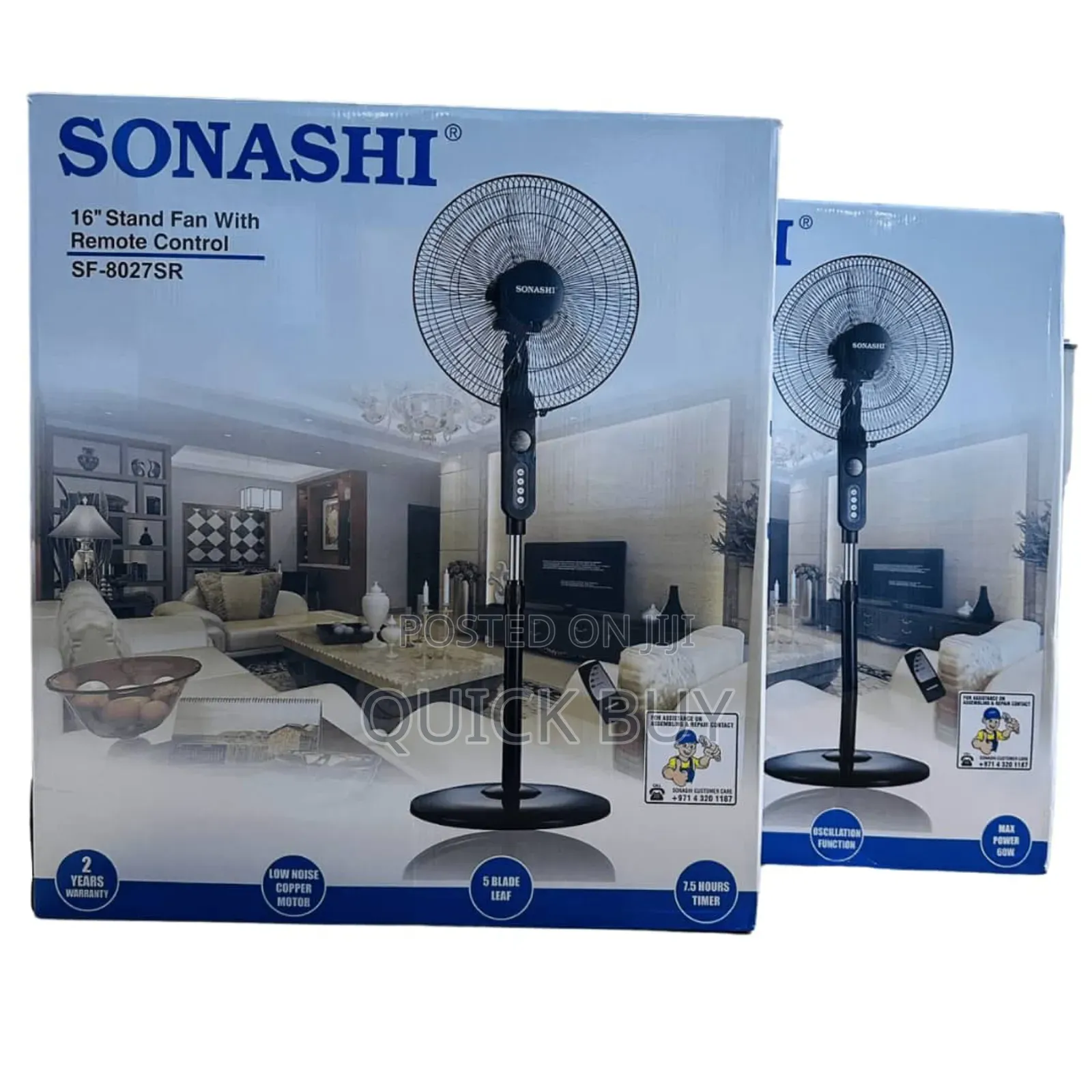 Sonashi Stand Home/Office Fan With Remote 16′′