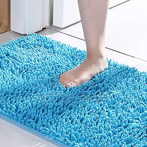 Non Slip Bathroom/Bedside Door Mats Rug - Blue