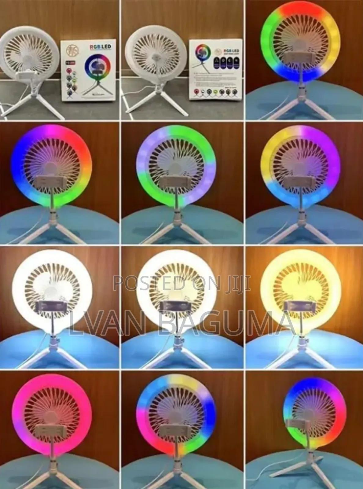 Rgb Led Electric Fan Direct Broadcast Lamp