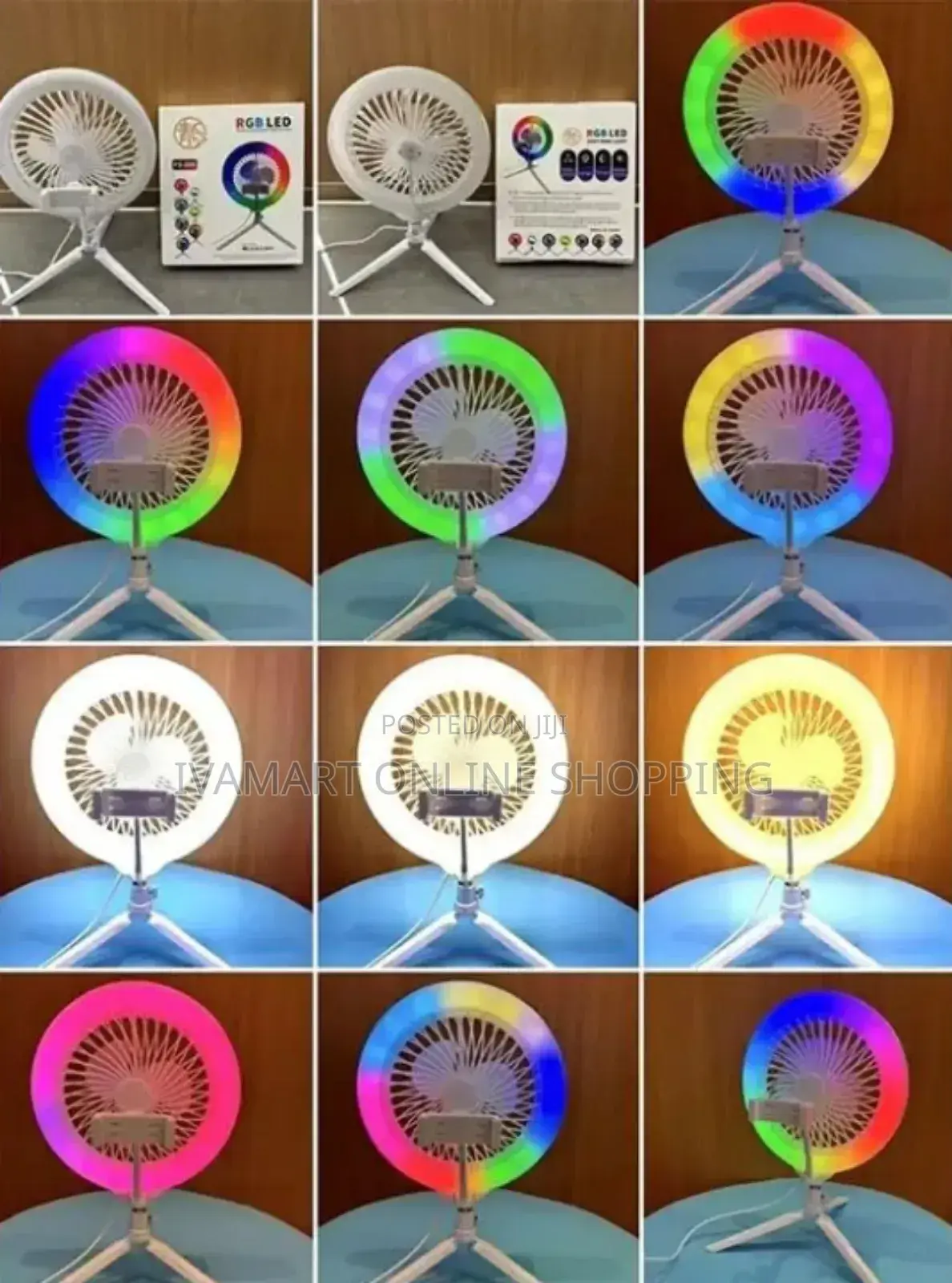 Rgb Led Electric Fan Direct Broadcast Lamp