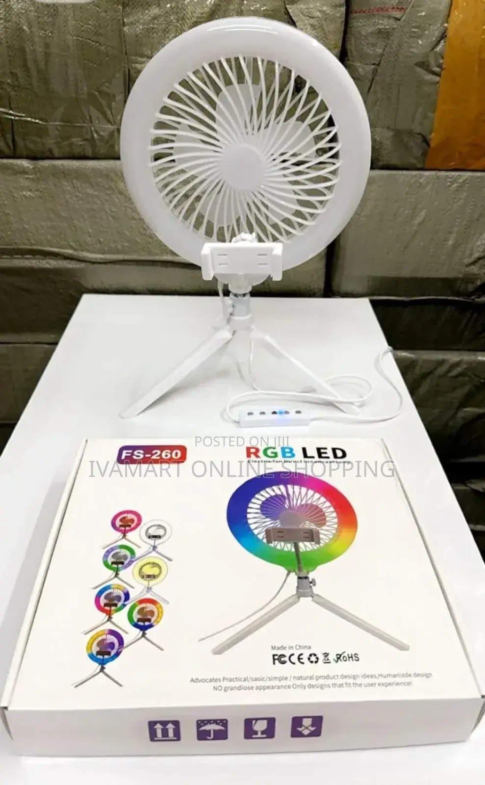 Rgb Led Electric Fan Direct Broadcast Lamp
