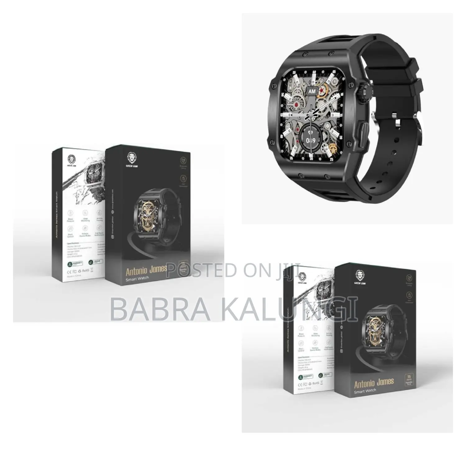 Green Lion Antonio James Smart Watch Black