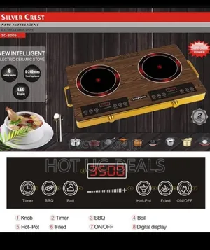 Double 2 Burner Infrared Cooker Hot Plate Stove -black