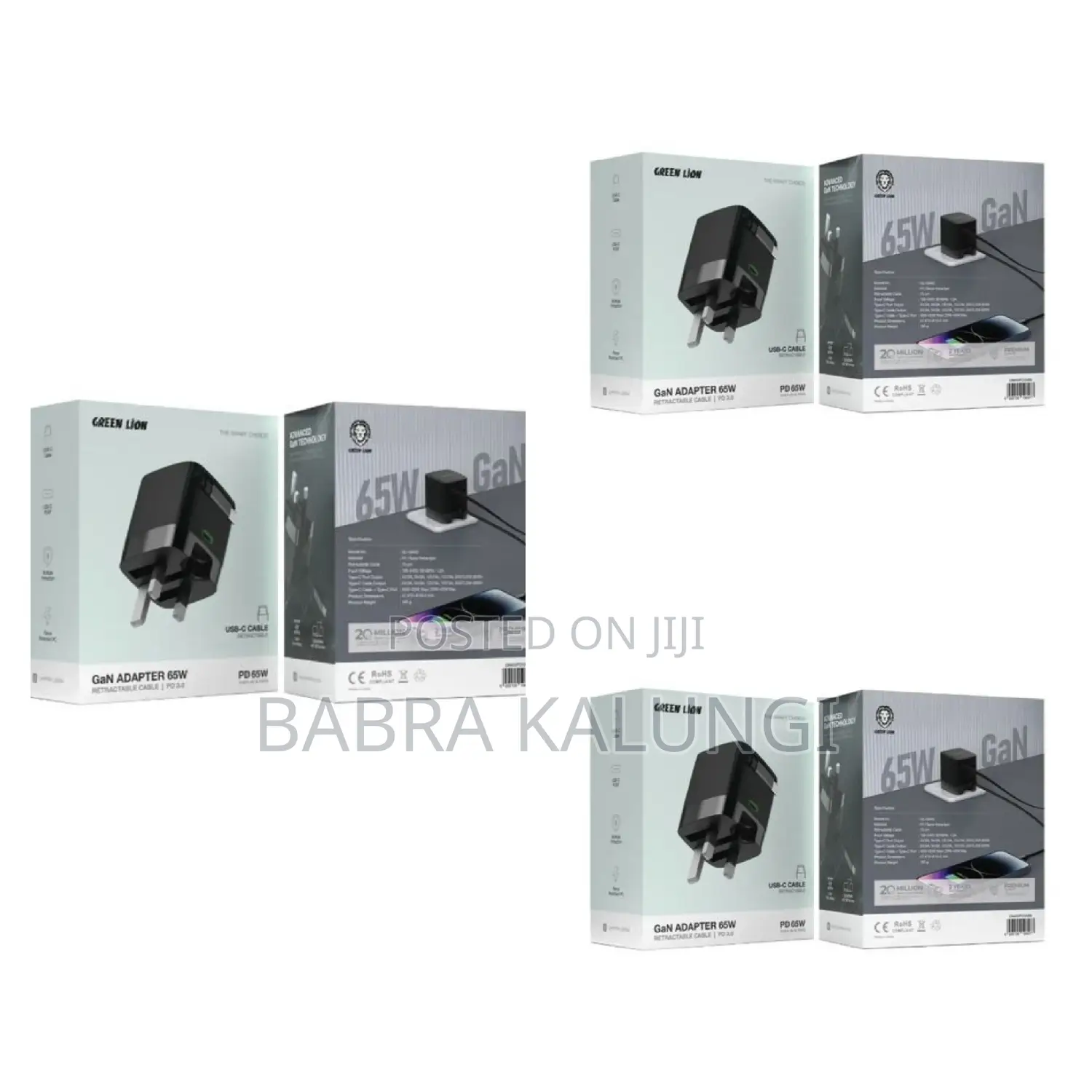 Green Lion Gan Adapter 65w Black
