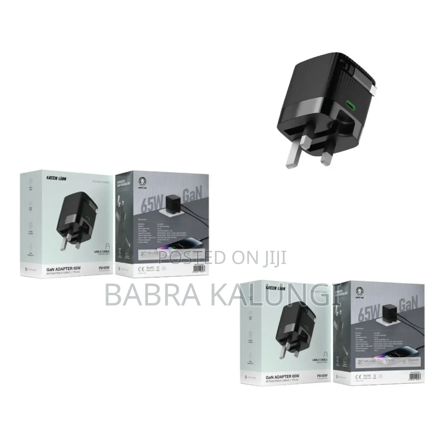 Green Lion Gan Adapter 65w Black