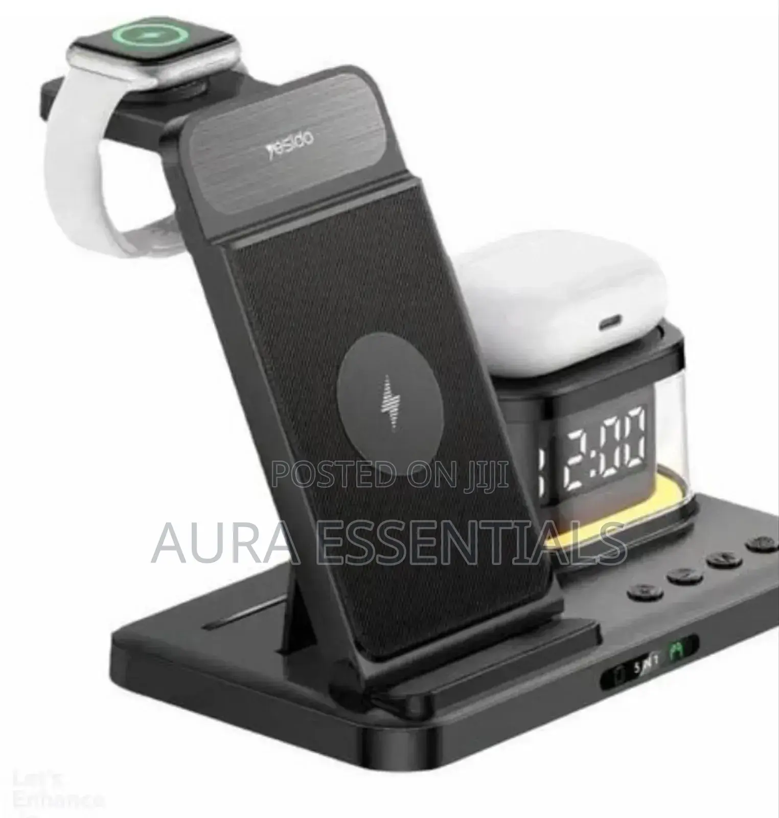 Yesido Ds22 5-in-1 Wireless Charger With Clock