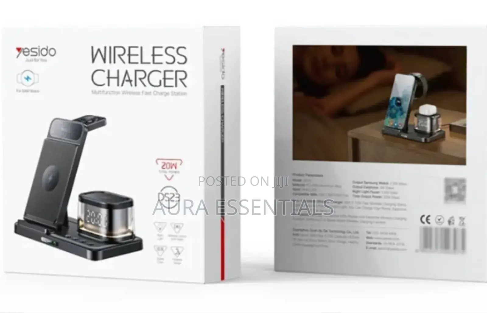 Yesido Ds22 5-in-1 Wireless Charger With Clock