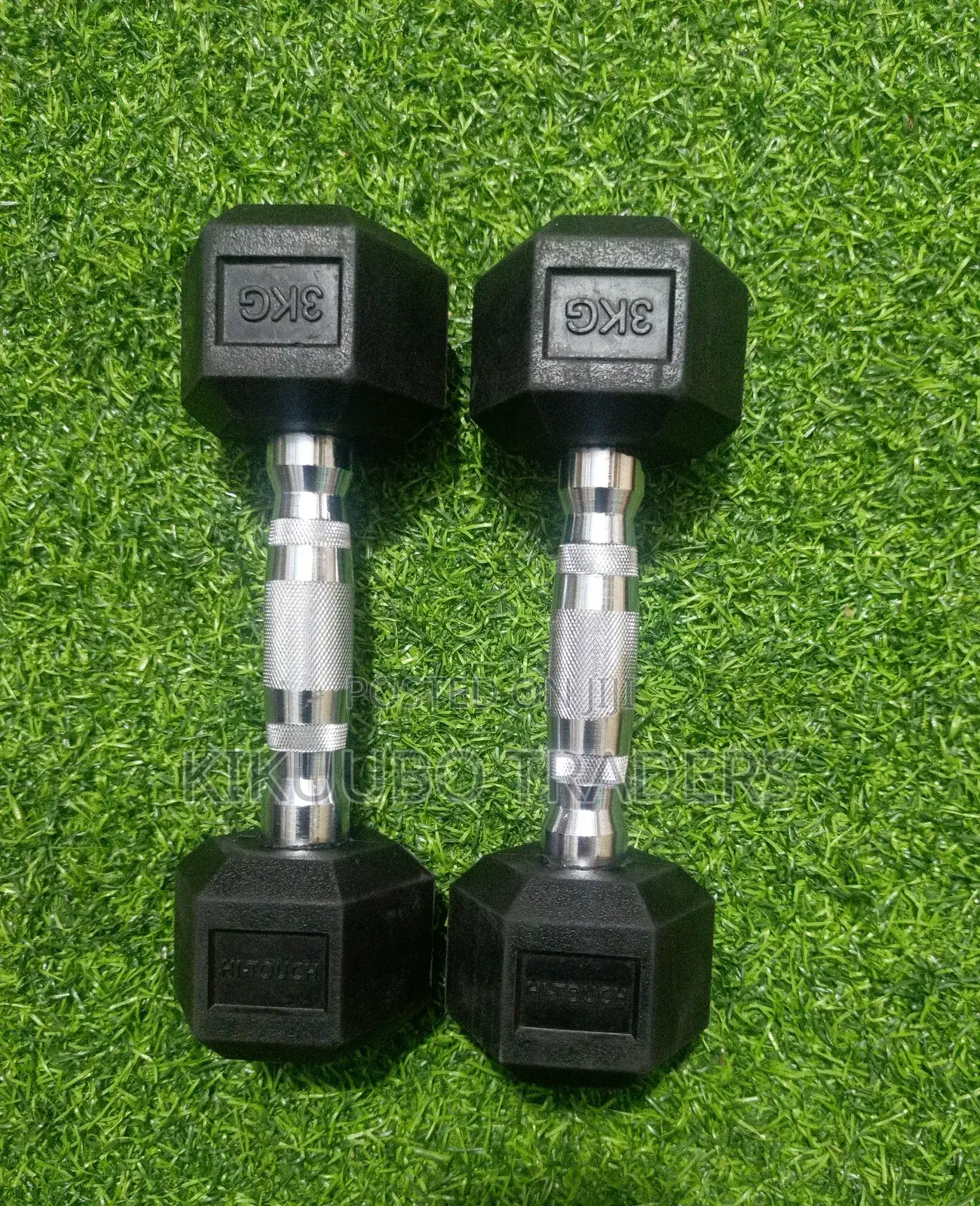3kg Pair Hex Dumbbells - Black/ Silver