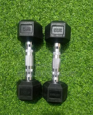 3kg Pair Hex Dumbbells - Black/ Silver