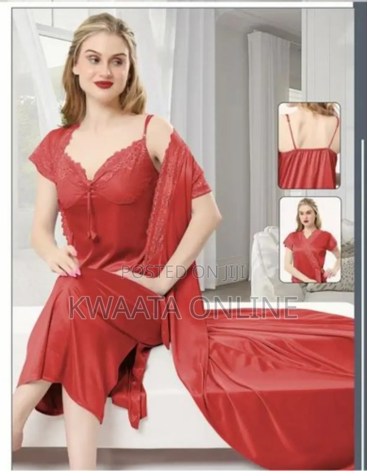 2piece Women's 100% Pure Luxury Mulberry Silk Robe Nightwear
