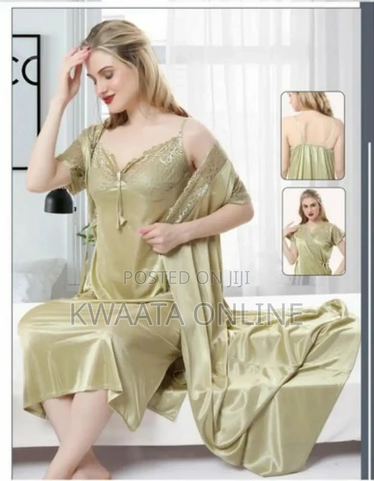2piece Women's 100% Pure Luxury Mulberry Silk Robe Nightwear