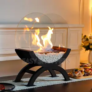 Round Bio-Ethanol Glass Fireplace Without Flue