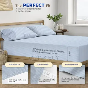 Hotel High Quality Egyptian King Size Stripe Bedsheet