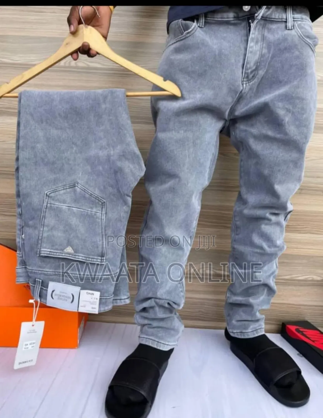 Mens Fashion Jeans Straight Stretch Comfortable Breathable