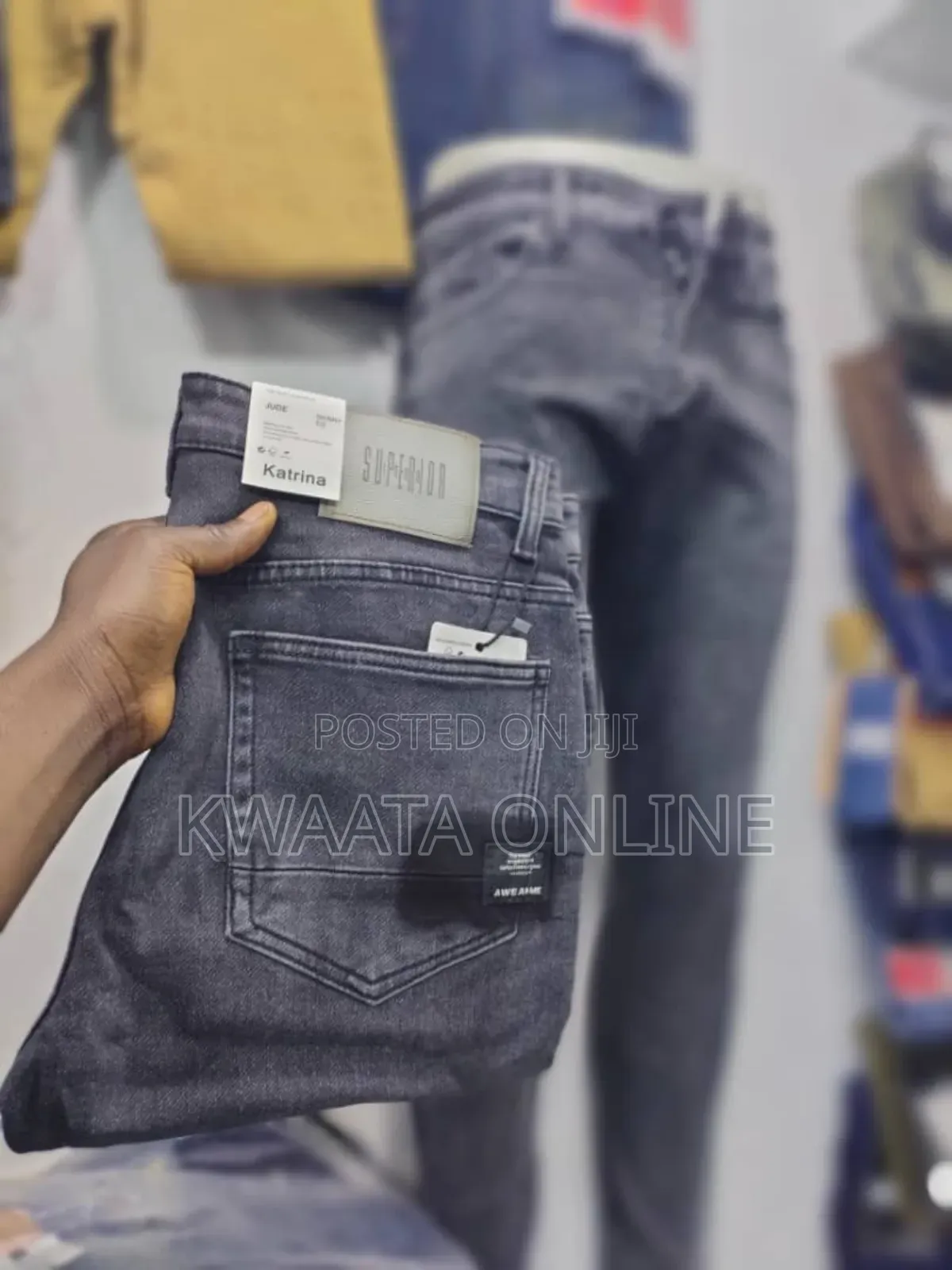 Mens Fashion Jeans Straight Stretch Comfortable Breathable
