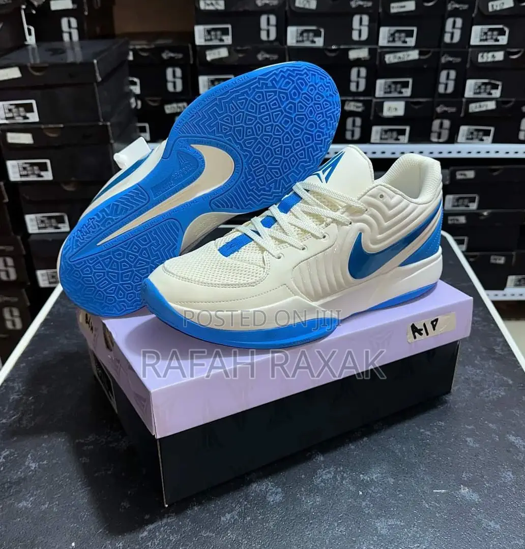 Original Nike Kobe Ja Morant 2 Cream/Blue Basketball Sneaker