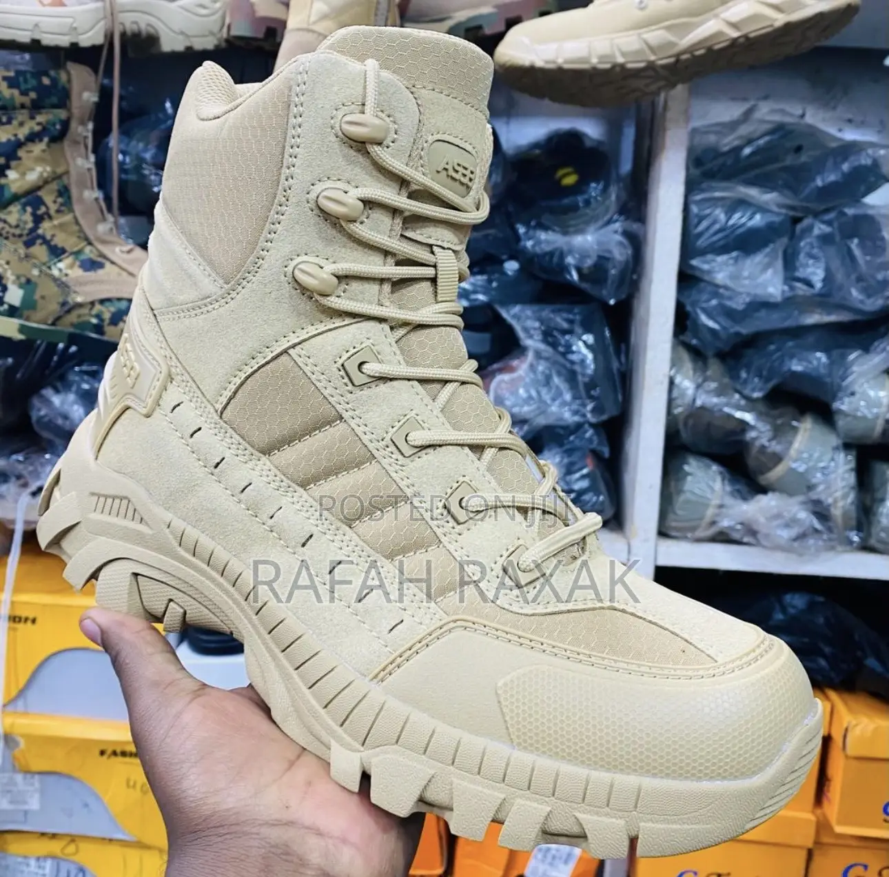 Men’S Khaki A533 Military Tactical Hiking Desert Boots
