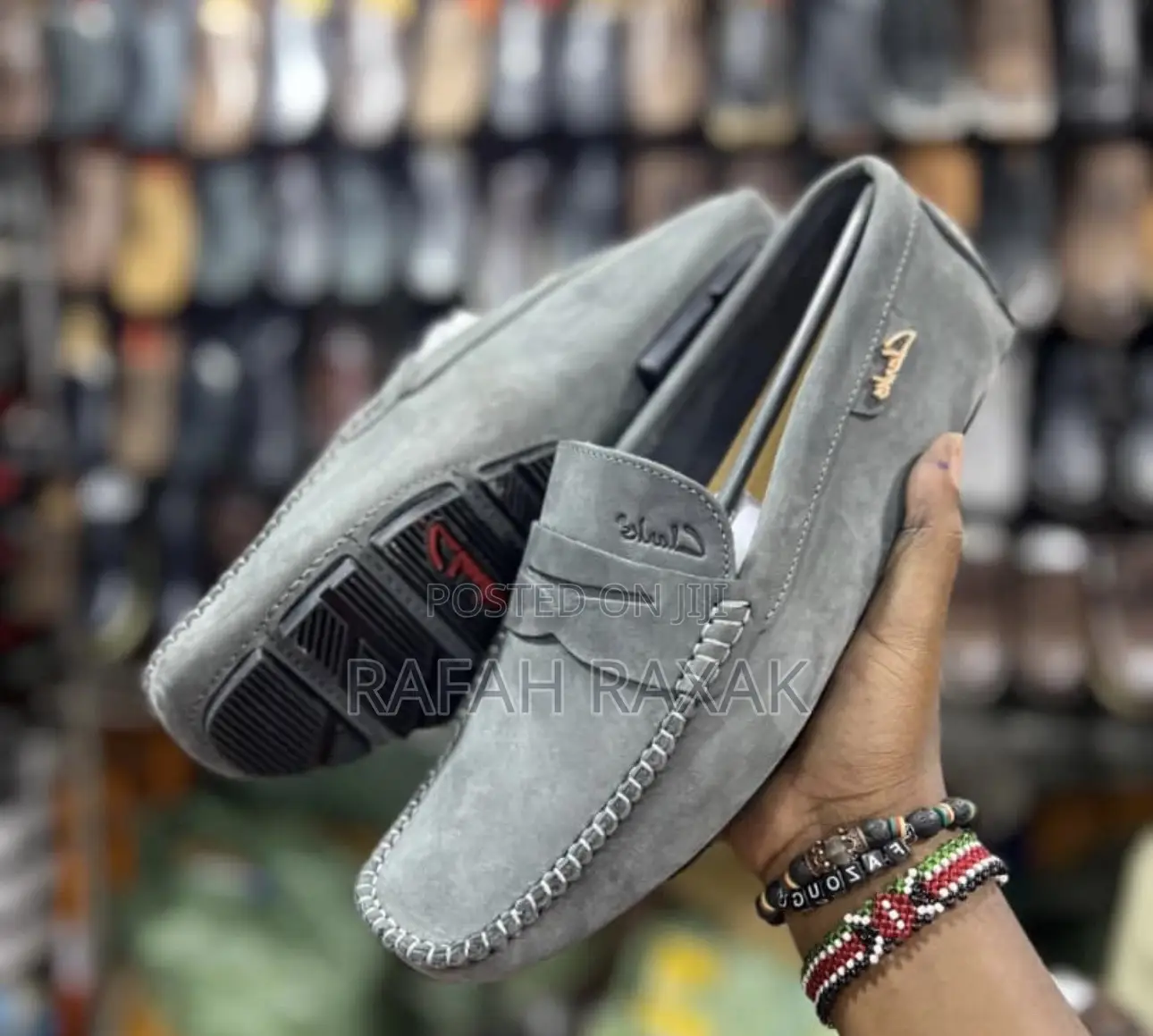 Men’S Grey Suede Clarks Casual Leather Moccasins