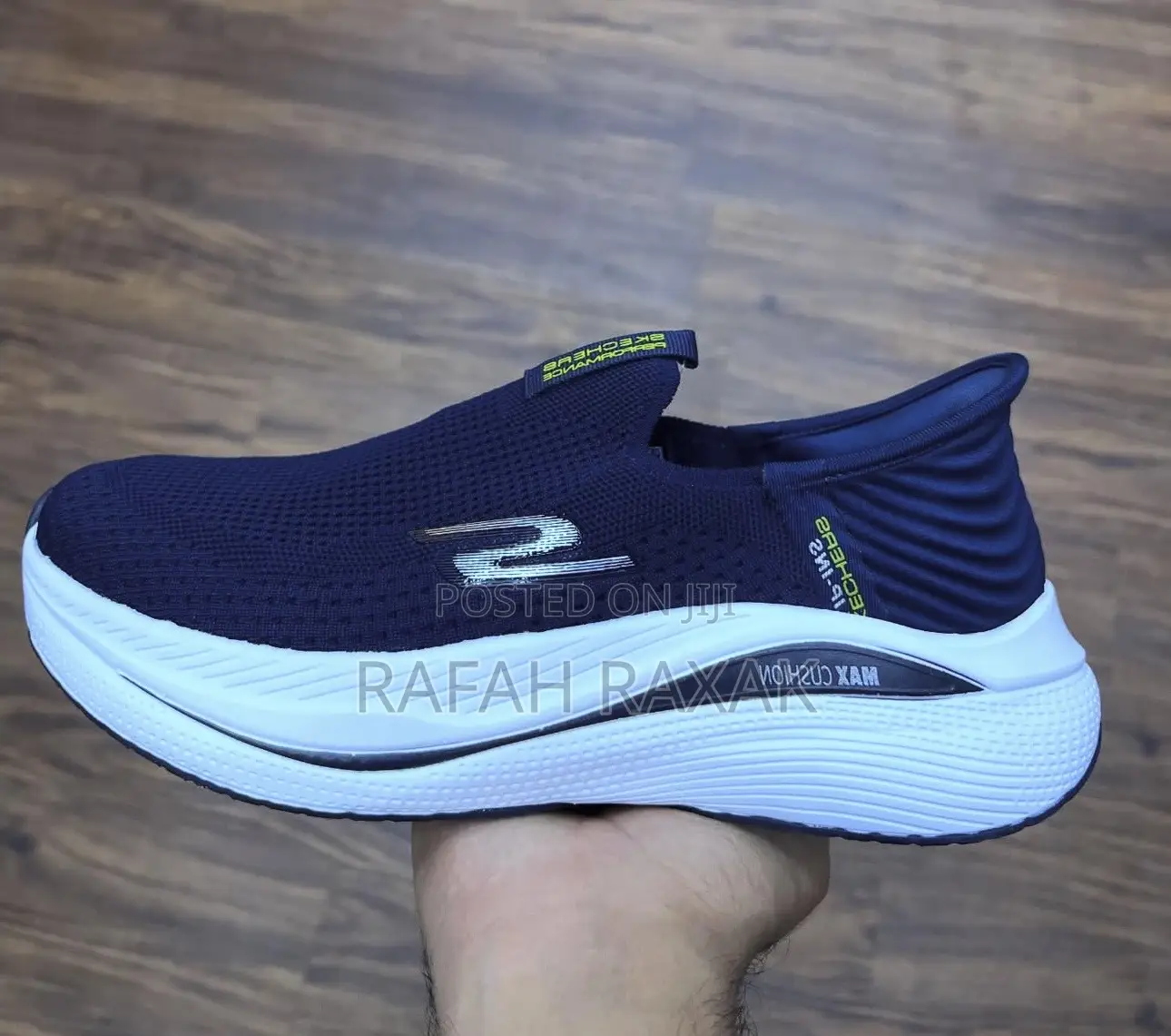 Original Blue/White Skechers Slip Ins Max Cushion Sneakers