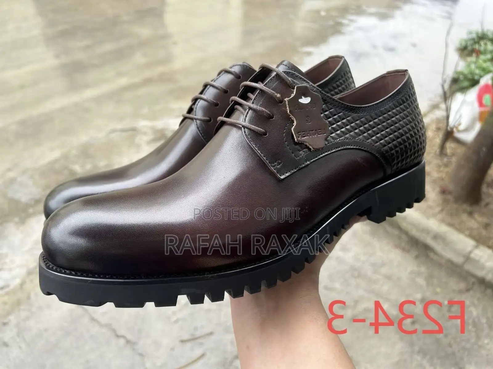 Men’S Original Dark Tan Franco Banetti Gentle Lace Up Shoes