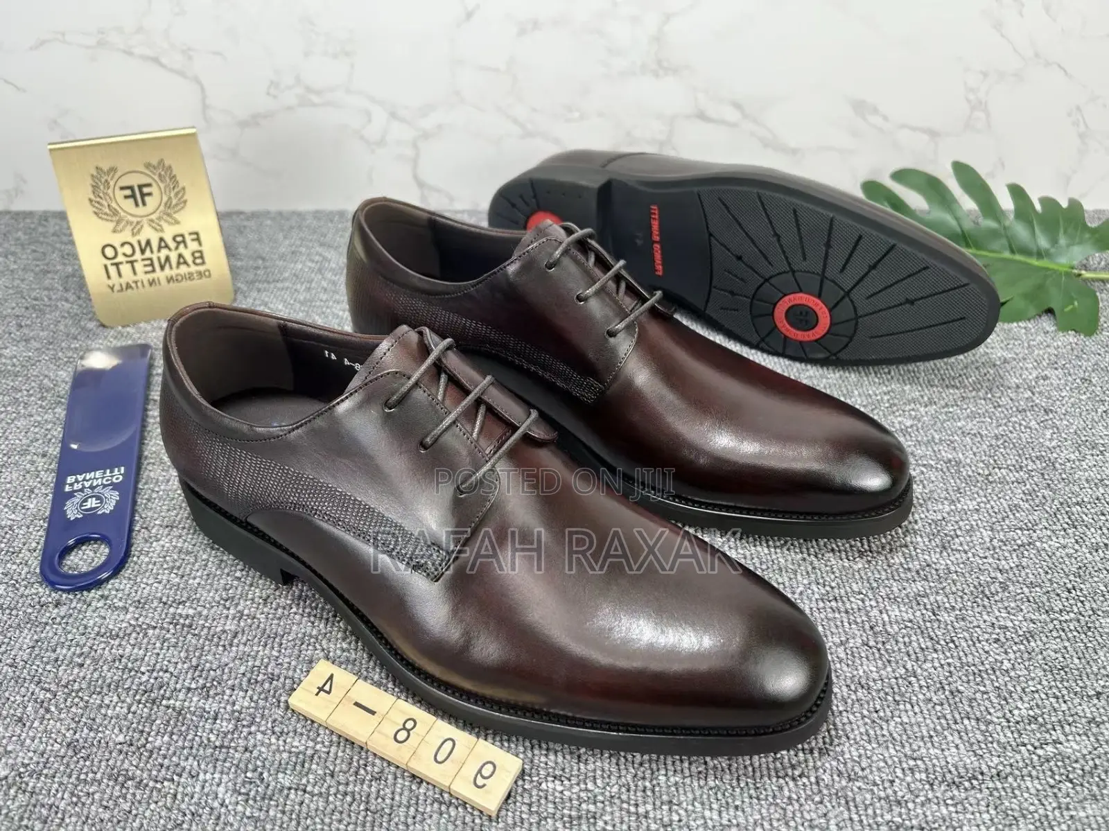 Men’S Slim Sole Dark Tan Franco Banetti Formal/Gentle Shoes