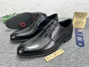 Men’S Black Franco Banetti Official Gentle Leather Shoes