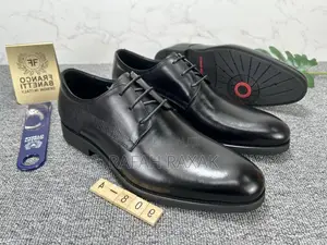 Men’S Black Franco Banetti Official Gentle Leather Shoes