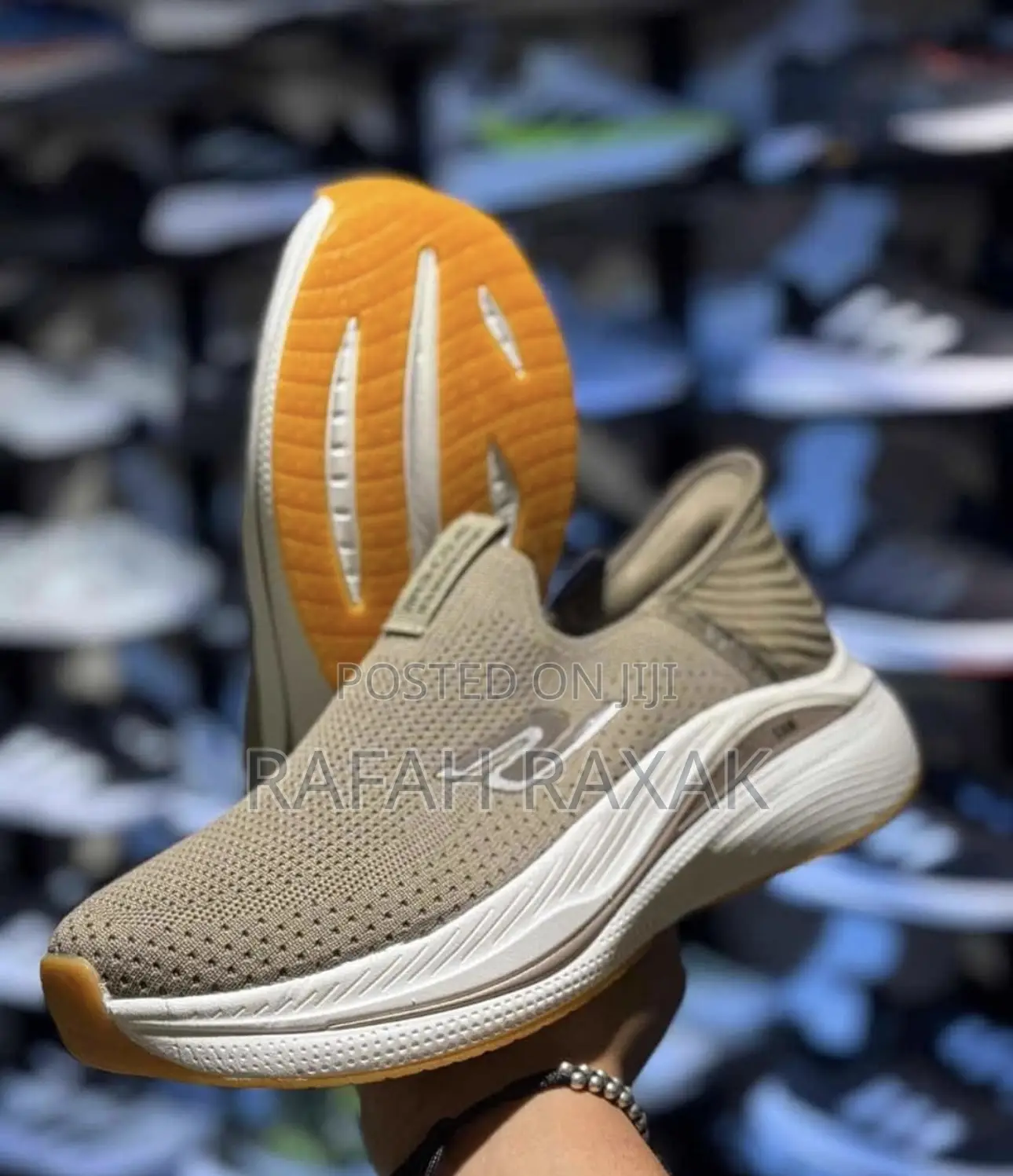 Original Beige Skechers Max Cushion Slip-ins Light Sneakers