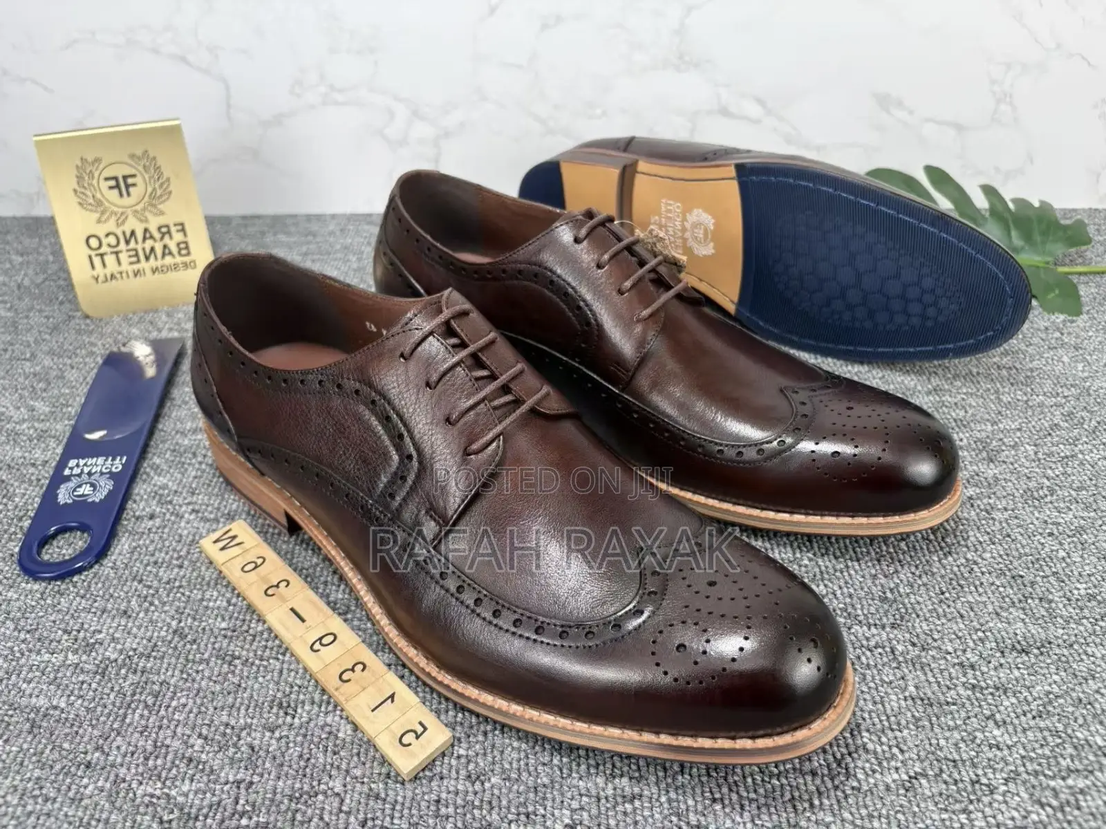 Men’S Coffee Brown Franco Banetti Oxford Gentle Office Shoes