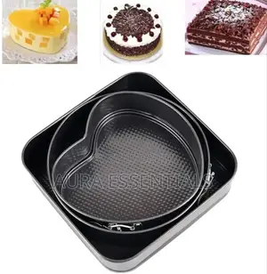 3pcs Multipurpose Round,Square,Heart Cake Pan