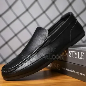 Casual Moccasins With Rubber Sole-Black
