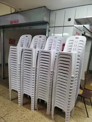 Armless White Plastic Chairs