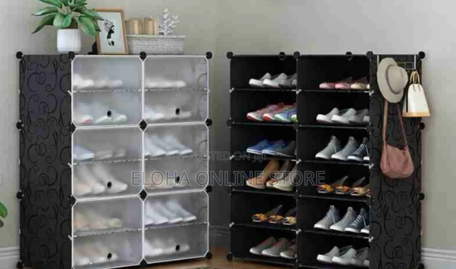 2 Column Shoe Rack Plastic Organizer for Home /