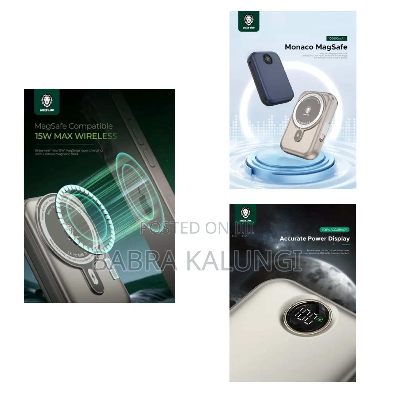 Portable Green Lion Power Bank