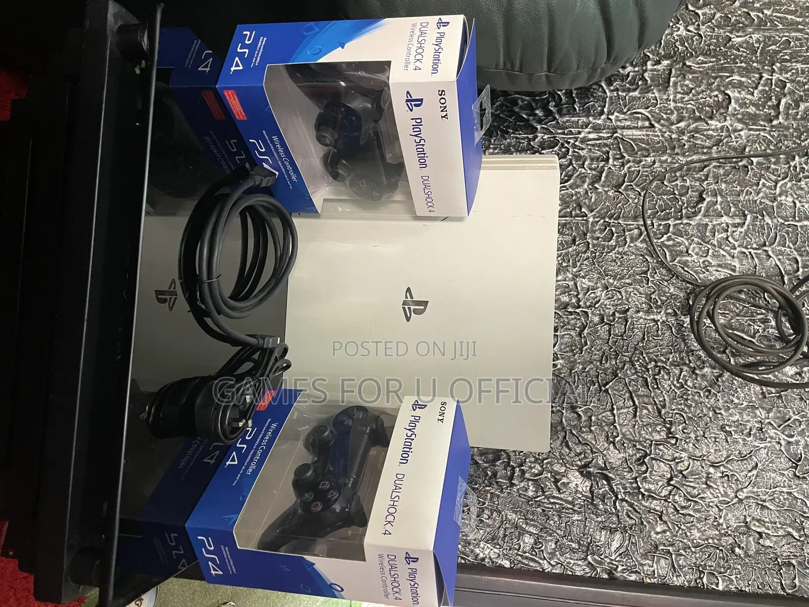 Ps4 Pro Uk Used 2 Controllers White In Color