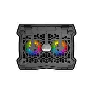 Pc Stand Cooler Pad - Quiet Adjustable RGB Laptop Cooler