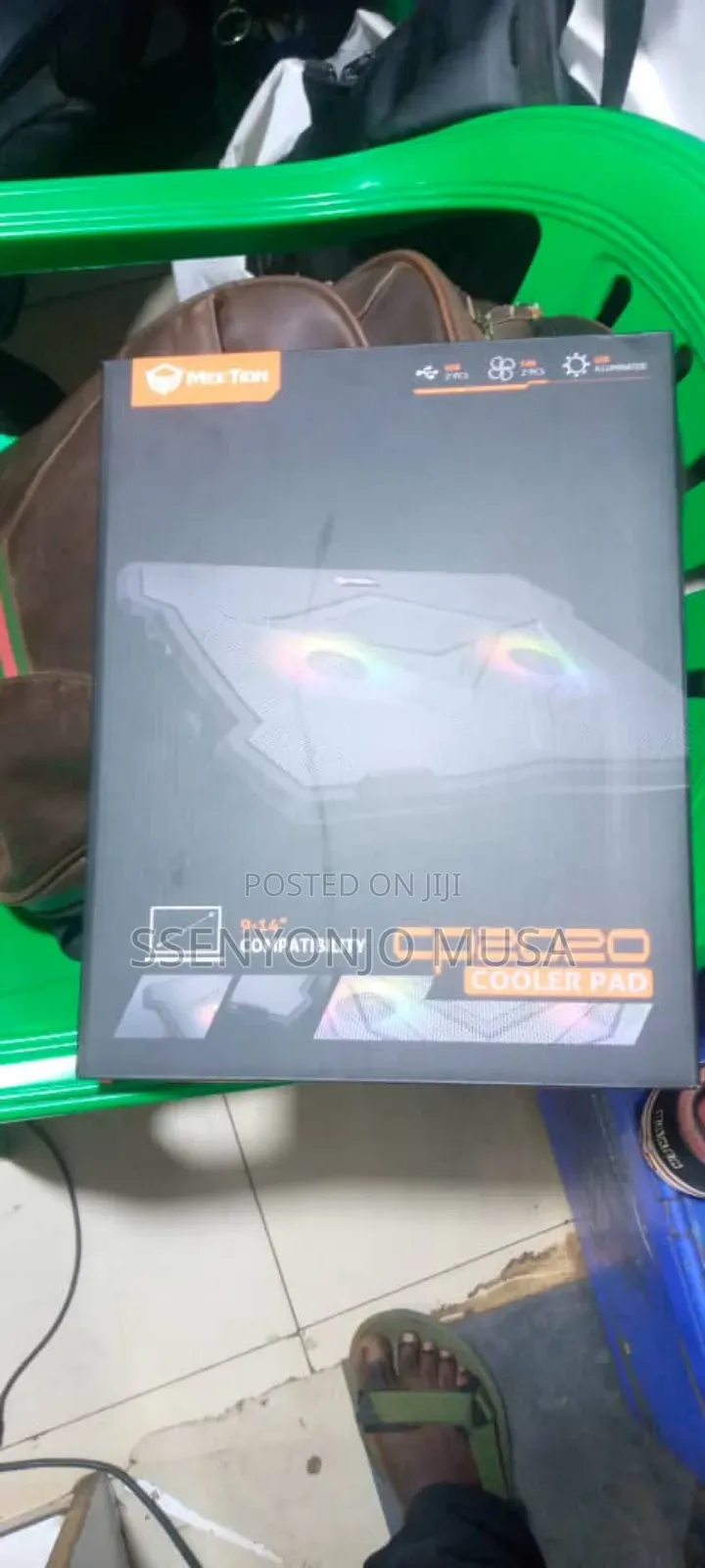 Pc Stand Cooler Pad - Quiet Adjustable RGB Laptop Cooler